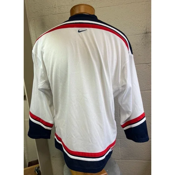 Vtg 90s White Nike USA Olympic Hockey Jersey Sz Large Great Condition - Picture 4 of 8
